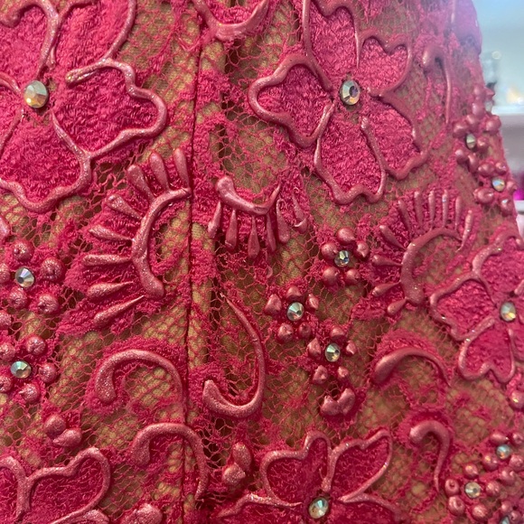 Pink Holt Dress and nude lining with stones and puffy paint - Picture 6 of 12